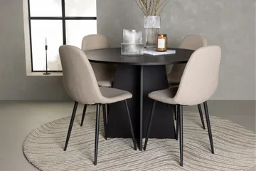 Bootcut Matgrupp 110 cm Rund med 4 Polar stolar - Beige - Products - Möbler - Bord & matgrupp - Matgrupp