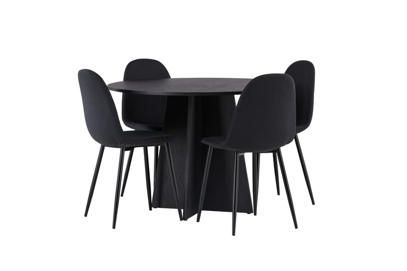 Bootcut Matgrupp 110 cm Rund med 4 Polar stolar - Svart - Products - Möbler - Bord & matgrupp - Matgrupp