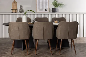 Bootcut Matgrupp 230 cm Oval med 6 Tomorrow stolar - Brun - Products - Möbler - Bord & matgrupp - Matgrupp