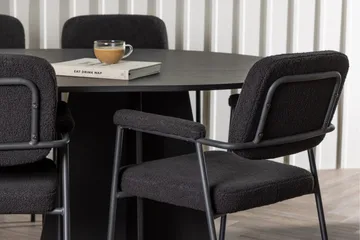 Bootcut Matgrupp 230 cm Oval med 6 Yesterday stolar - Svart - Products - Möbler - Bord & matgrupp - Matgrupp