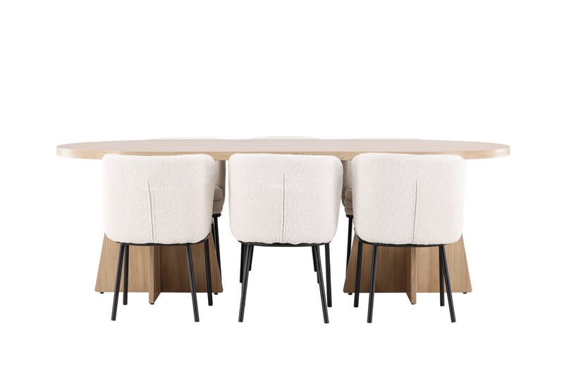 Bootcut Matgrupp 230 cm Rektangulär med 6 Agnes stolar - Whitewash/Vit - Products - Möbler - Bord & matgrupp - Matgrupp