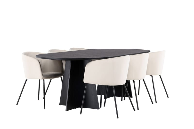 Bootcut Matgrupp 230 cm Rektangulär med 6 Berit stolar - Beige - Products - Möbler - Bord & matgrupp - Matgrupp