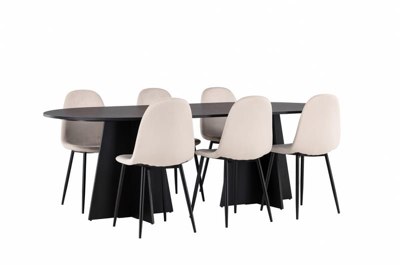 Bootcut Matgrupp 230 cm Rektangulär med 6 Polar stolar - Beige - Products - Möbler - Bord & matgrupp - Matgrupp