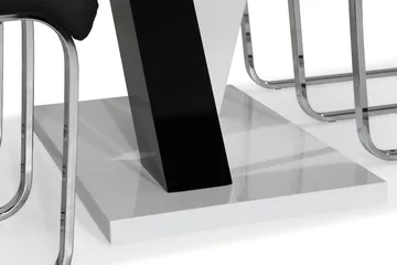 Cesi Matgrupp 140 cm med 4 Cibus Stol - Vit/Svart/Svart PU/Krom - Products - Möbler - Bord & matgrupp - Matgrupp