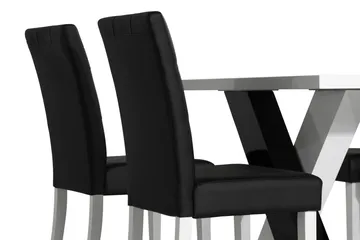 Cesi Matgrupp 140 cm med 4 Viktor Stol - Vit/Svart/Svart PU - Products - Möbler - Bord & matgrupp - Matgrupp