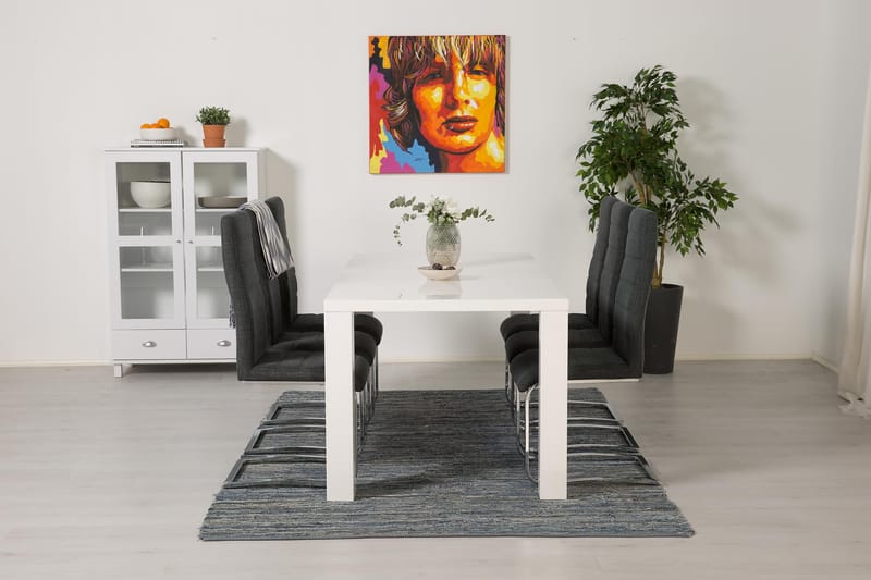 Cibus Matgrupp 180 cm med 6 Cibus Stol - Vit/Mörkgrå - Products - Möbler - Bord & matgrupp - Matgrupp