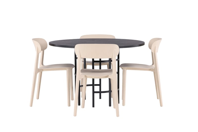 Copenhagen Matgrupp 115 cm Rund med 4 Åstol stolar - Beige - Products - Möbler - Bord & matgrupp - Matgrupp