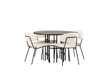 Copenhagen Matgrupp 115 cm Rund med 4 Chico Stolar - Svart - Products - Möbler - Bord & matgrupp - Matgrupp