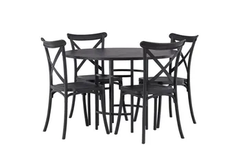 Copenhagen Matgrupp 115 cm Rund med 4 Crosett stolar - Svart - Products - Möbler - Bord & matgrupp - Matgrupp