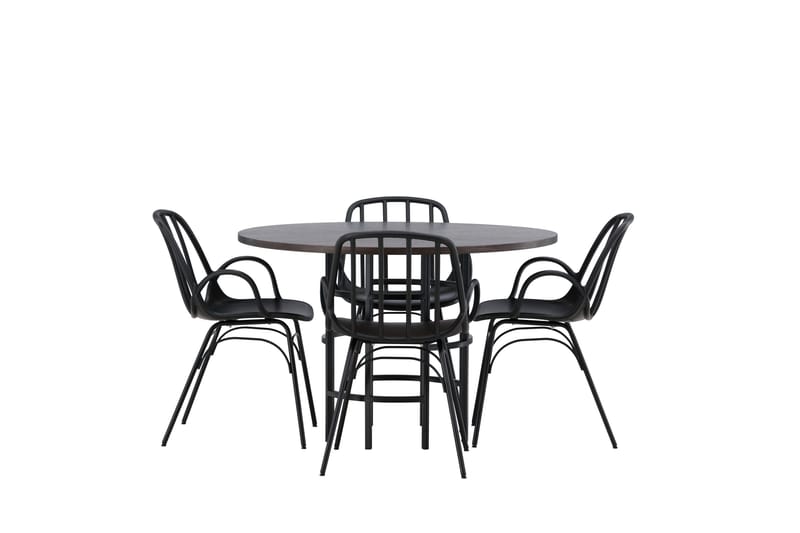 Copenhagen Matgrupp 115 cm Rund med 4 Dyrön stolar - Svart - Products - Möbler - Bord & matgrupp - Matgrupp