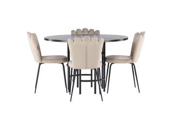 Copenhagen Matgrupp 115 cm Rund med 4 Limhamn stolar - Beige - Products - Möbler - Bord & matgrupp - Matgrupp