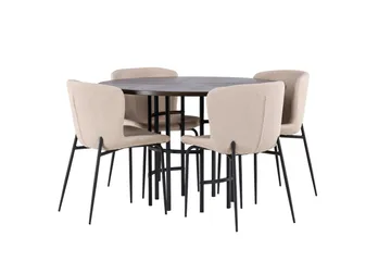 Copenhagen Matgrupp 115 cm Rund med 4 Modesto stolar - Mörkgrå - Products - Möbler - Bord & matgrupp - Matgrupp