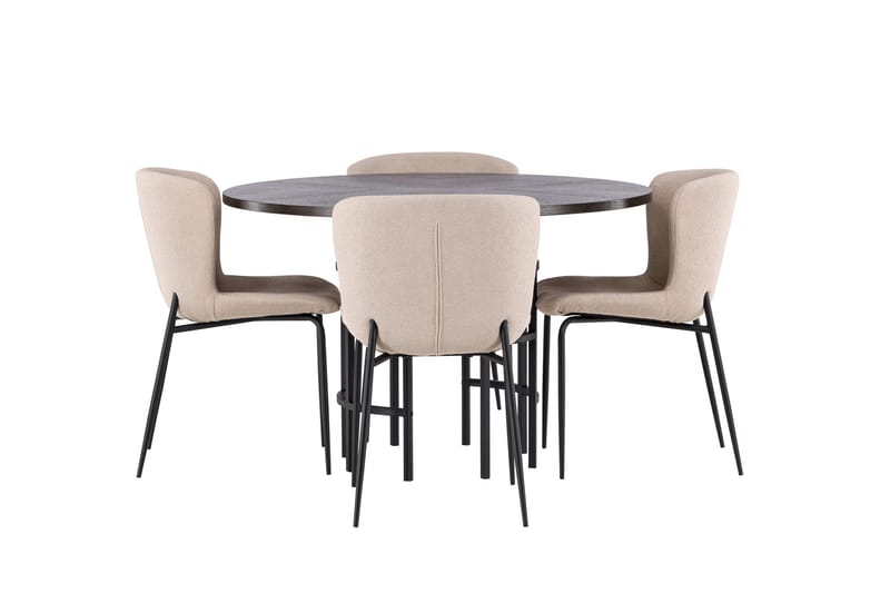 Copenhagen Matgrupp 115 cm Rund med 4 Modesto stolar - Mörkgrå - Products - Möbler - Bord & matgrupp - Matgrupp