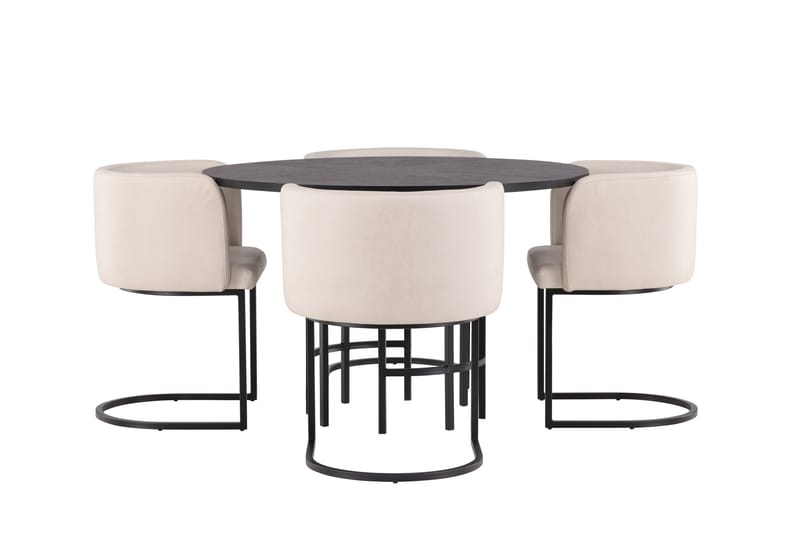 Copenhagen Matgrupp 115 cm Rund med 4 Simrishman stolar - Beige - Products - Möbler - Bord & matgrupp - Matgrupp