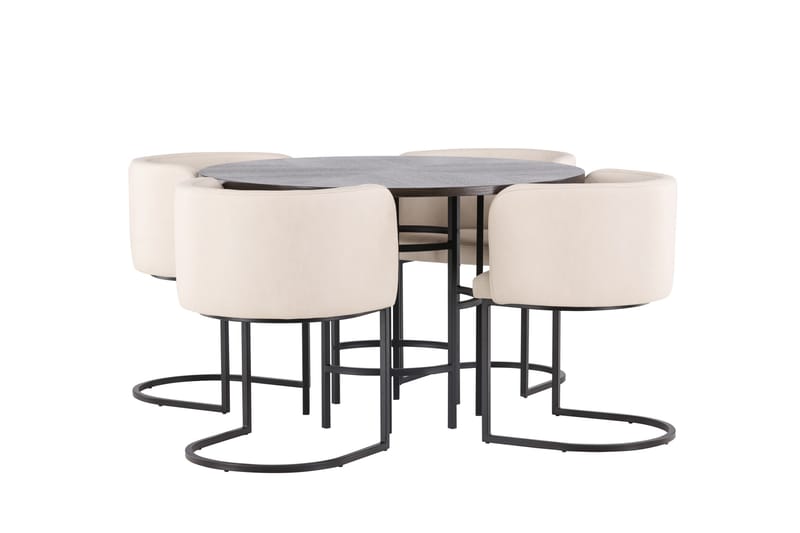 Copenhagen Matgrupp 115 cm Rund med 4 Simrishman stolar - Beige - Products - Möbler - Bord & matgrupp - Matgrupp