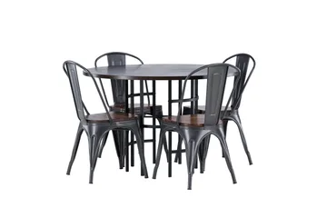 Copenhagen Matgrupp 115 cm Rund med 4 Tempe stolar - Mocca - Products - Möbler - Bord & matgrupp - Matgrupp