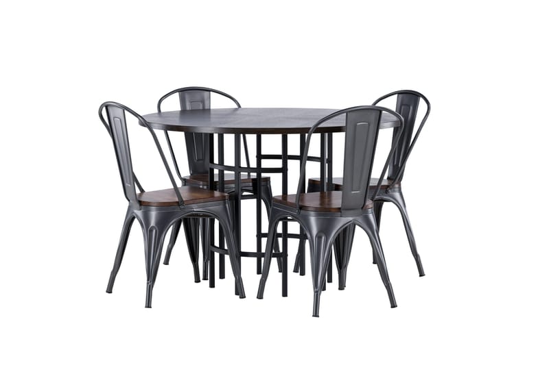 Copenhagen Matgrupp 115 cm Rund med 4 Tempe stolar - Mocca - Products - Möbler - Bord & matgrupp - Matgrupp