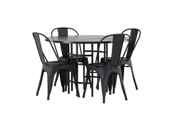 Copenhagen Matgrupp 115 cm Rund med 4 Tempe Stolar - Svart - Products - Möbler - Bord & matgrupp - Matgrupp