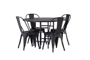 Copenhagen Matgrupp 115 cm Rund med 4 Tempe Stolar - Svart - Products - Möbler - Bord & matgrupp - Matgrupp