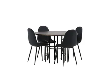 Copenhagen Matgrupp 115 cm Rund med 4 Polar stolar - Svart - Products - Möbler - Bord & matgrupp - Matgrupp