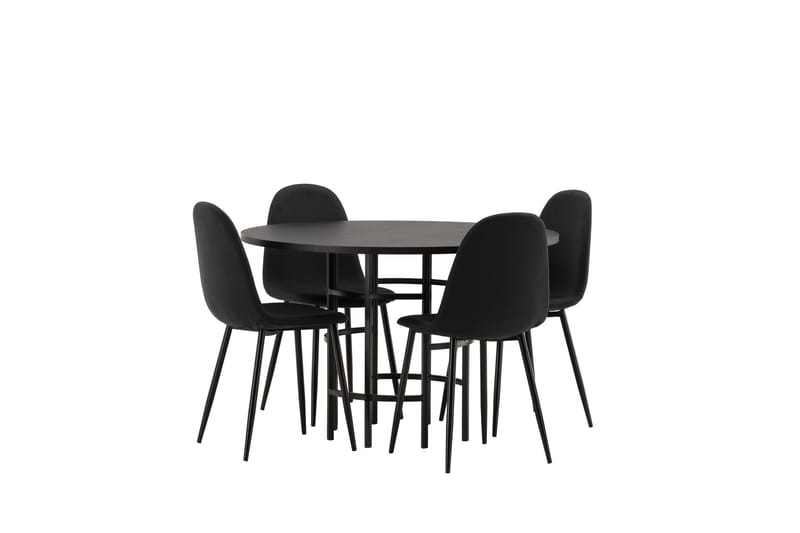Copenhagen Matgrupp 115 cm Rund med 4 Polar stolar - Svart - Products - Möbler - Bord & matgrupp - Matgrupp