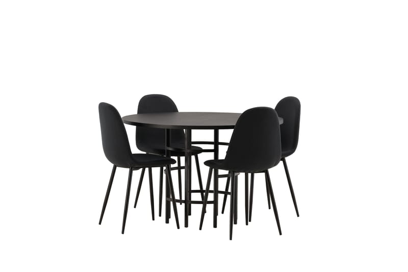 Copenhagen Matgrupp 115 cm Rund med 4 Polar stolar - Svart - Products - Möbler - Bord & matgrupp - Matgrupp