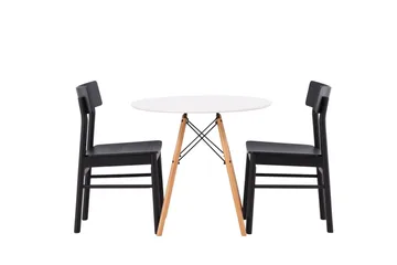 Danburi Matgrupp 60 cm Rund med 2 Montros stolar - Svart - Products - Möbler - Bord & matgrupp - Matgrupp