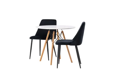 Danburi Matgrupp 60 cm Rund med 2 Night stolar - Svart - Products - Möbler - Bord & matgrupp - Matgrupp