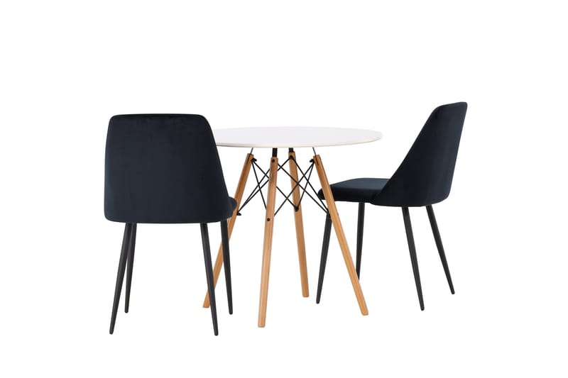 Danburi Matgrupp 60 cm Rund med 2 Night stolar - Svart - Products - Möbler - Bord & matgrupp - Matgrupp
