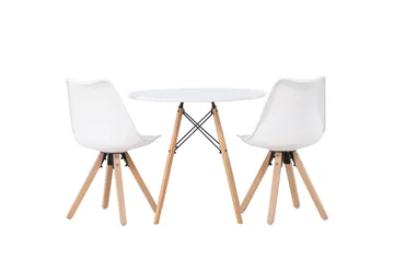 Danburi Matgrupp  60 cm Rund med 2 Zeno stolar - Vit - Products - Möbler - Bord & matgrupp - Matgrupp