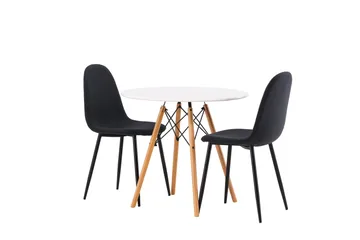 Danburi Matgrupp 60 cm Rund med 2 Polar stolar - Svart - Products - Möbler - Bord & matgrupp - Matgrupp