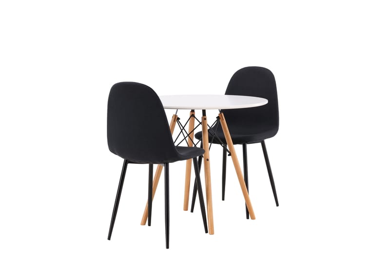 Danburi Matgrupp 60 cm Rund med 2 Polar stolar - Svart - Products - Möbler - Bord & matgrupp - Matgrupp