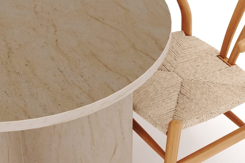 Dano Matbord 180 cm  med 6 Dastoori Matstolar - Travertin / Natur - Products - Möbler - Bord & matgrupp - Matgrupp