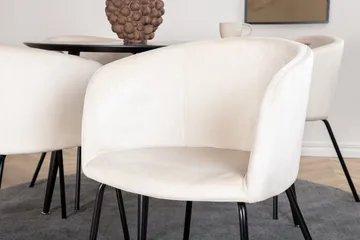 Dipp Matgrupp 115 cm Rund med 4 Berit stolar - Beige - Products - Möbler - Bord & matgrupp - Matgrupp