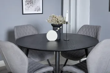 Dipp Matgrupp 115 cm Rund med 4 Gemma stolar - Svart/Guld - Products - Möbler - Bord & matgrupp - Matgrupp
