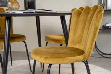 Dipp Matgrupp 115 cm Rund med 4 Limhamn stolar - Svart/Guld - Products - Möbler - Bord & matgrupp - Matgrupp