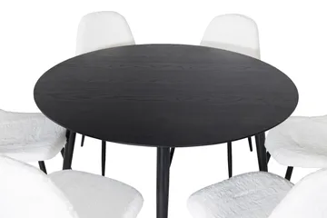 Dipp Matgrupp 115 cm Rund med 6 Polar stolar - Svart - Products - Möbler - Bord & matgrupp - Matgrupp