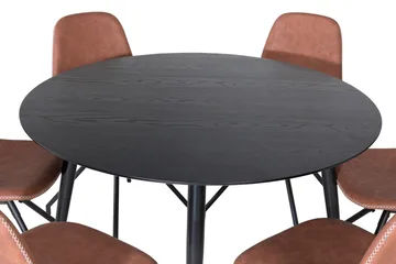 Dipp Matgrupp 115 cm Rund med 6 Polar stolar - Svart - Products - Möbler - Bord & matgrupp - Matgrupp