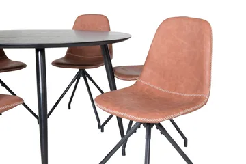 Dipp Matgrupp 115 cm Rund med 6 Polar stolar - Svart - Products - Möbler - Bord & matgrupp - Matgrupp