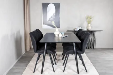 Dipp Matgrupp 180 cm Rektangulär med 6 Gemma stolar - Svart - Products - Möbler - Bord & matgrupp - Matgrupp