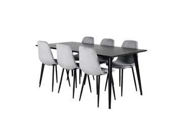 Dipp Matgrupp 180 cm Rektangulär med 6 Polar stolar - Svart - Products - Möbler - Bord & matgrupp - Matgrupp