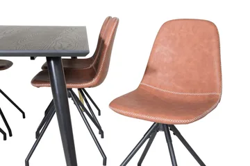 Dipp Matgrupp 180 cm Rektangulär med 6 Polar stolar - Svart - Products - Möbler - Bord & matgrupp - Matgrupp