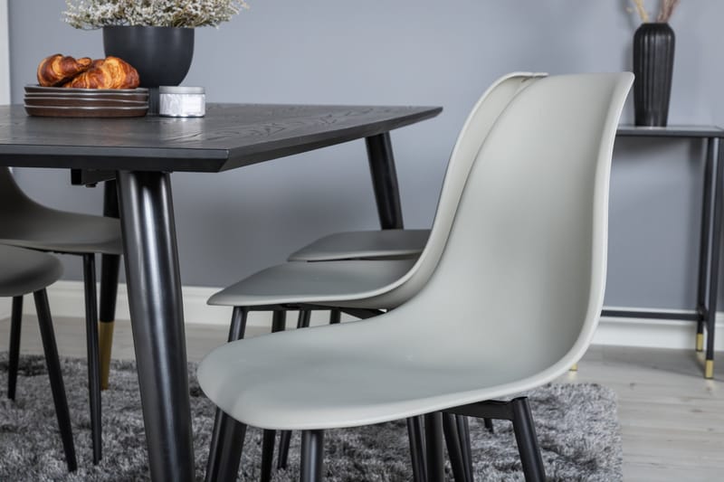 Dipp Matgrupp 180 cm Rektangulär med 6 Polar stolar - Svart/Guld - Products - Möbler - Bord & matgrupp - Matgrupp