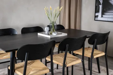 Dipp Matgrupp 180 cm Rektangulär med 6 Polly stolar - Svart - Products - Möbler - Bord & matgrupp - Matgrupp
