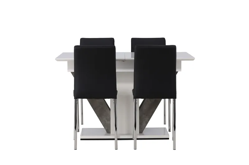 Disa Matgrupp 120 cm Rektangulär med 4 Lily stolar, Svart