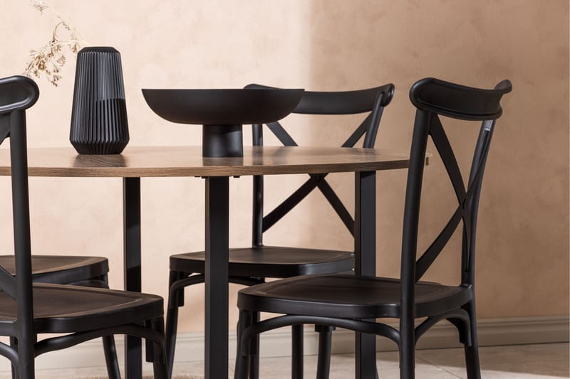 Durango Matgrupp 120 cm Rund med 4 Crosett Stolar - Valnöt - Products - Möbler - Bord & matgrupp - Matgrupp