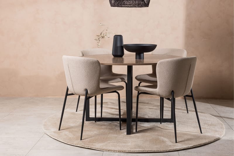 Durango Matgrupp 120 cm Rund med 4 Modesto Stolar - Valnöt - Products - Möbler - Bord & matgrupp - Matgrupp