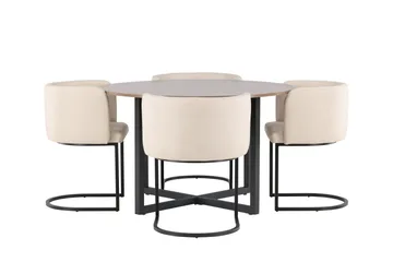 Durango Matgrupp 120 cm Rund med 4 Simrishamn Stolar - Valnöt - Products - Möbler - Bord & matgrupp - Matgrupp