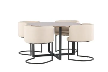 Durango Matgrupp 120 cm Rund med 4 Simrishamn Stolar - Valnöt - Products - Möbler - Bord & matgrupp - Matgrupp