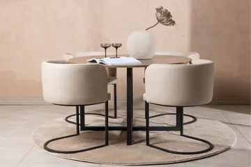 Durango Matgrupp 120 cm Rund med 4 Simrishamn Stolar - Valnöt - Products - Möbler - Bord & matgrupp - Matgrupp